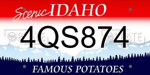 4QS874 Idaho License Plate