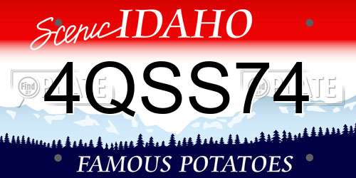 4QSS74 Idaho License Plate