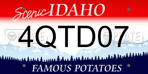4QTD07 Idaho License Plate