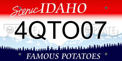 4QTO07 Idaho License Plate