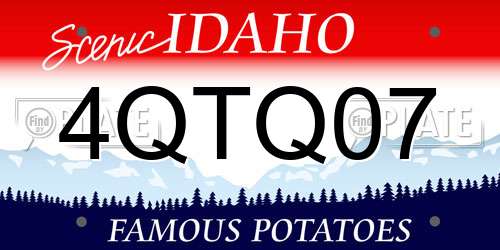 4QTQ07 Idaho License Plate