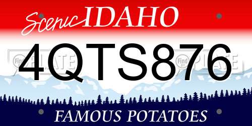 4QTS876 Idaho License Plate