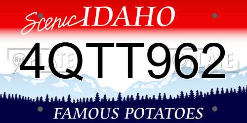 4QTT962 Idaho License Plate