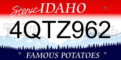 4QTZ962 Idaho License Plate