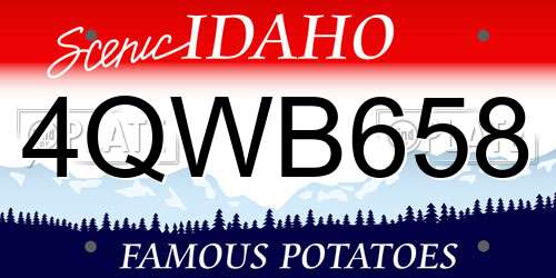 4QWB658 Idaho License Plate