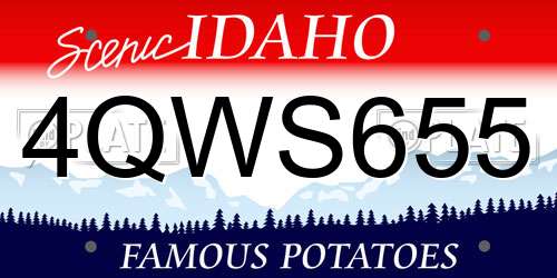 4QWS655 Idaho License Plate