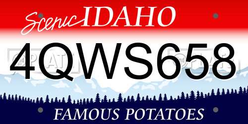 4QWS658 Idaho License Plate