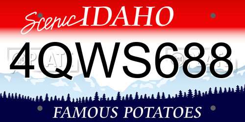 4QWS688 Idaho License Plate