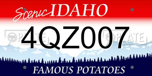 4QZ007 Idaho License Plate