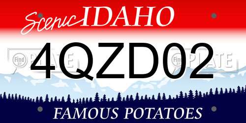 4QZD02 Idaho License Plate