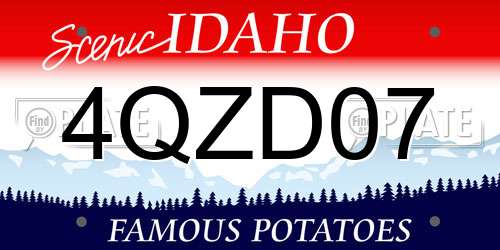 4QZD07 Idaho License Plate