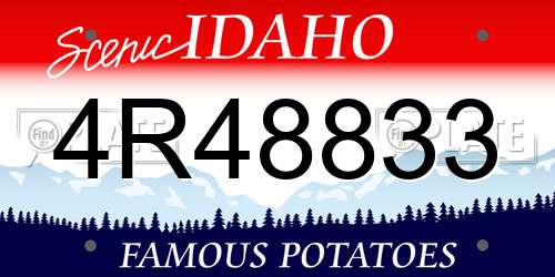 4R48833 Idaho License Plate