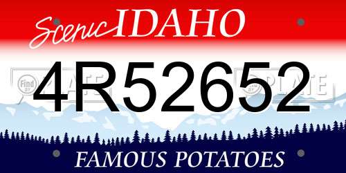 4R52652 Idaho License Plate