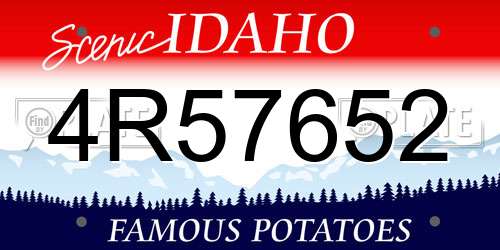 4R57652 Idaho License Plate