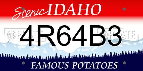 4R64B3 Idaho License Plate