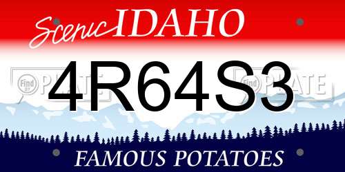 4R64S3 Idaho License Plate