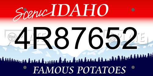 4R87652 Idaho License Plate