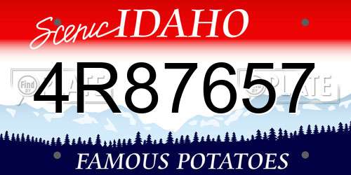 4R87657 Idaho License Plate