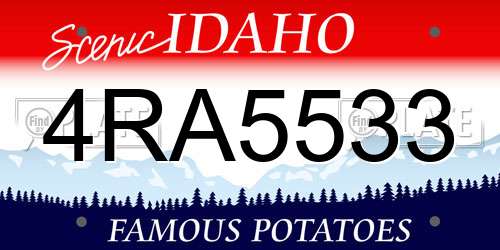 4RA5533 Idaho License Plate