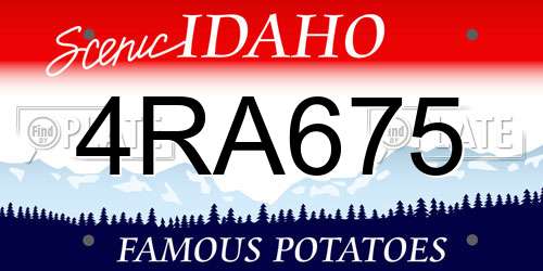 4RA675 Idaho License Plate