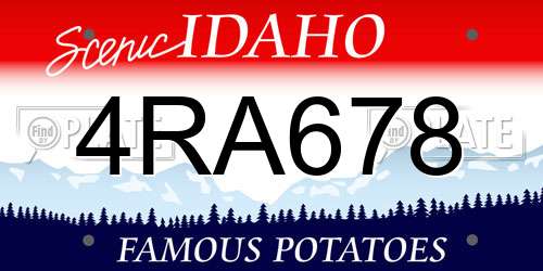 4RA678 Idaho License Plate