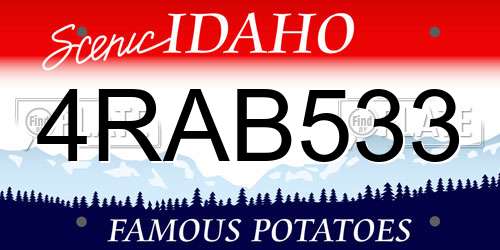 4RAB533 Idaho License Plate