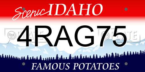 4RAG75 Idaho License Plate
