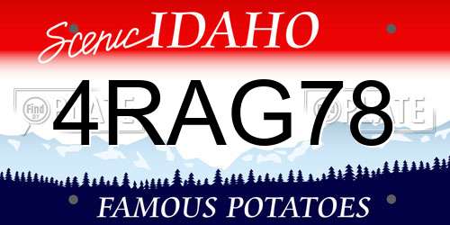 4RAG78 Idaho License Plate