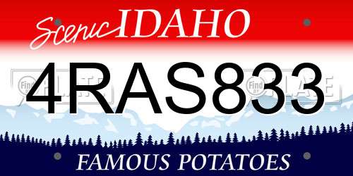 4RAS833 Idaho License Plate