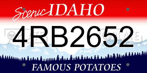 4RB2652 Idaho License Plate
