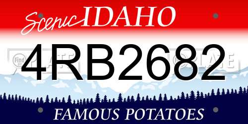 4RB2682 Idaho License Plate