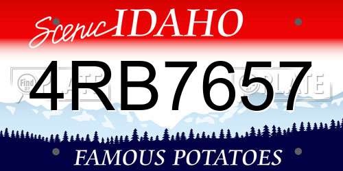 4RB7657 Idaho License Plate