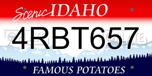 4RBT657 Idaho License Plate