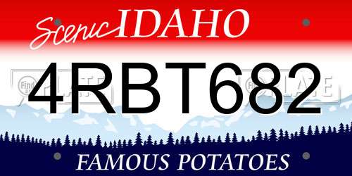 4RBT682 Idaho License Plate