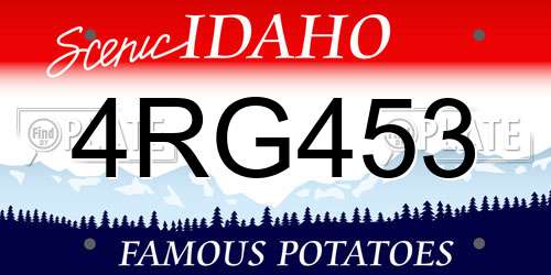 4RG453 Idaho License Plate
