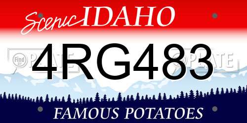 4RG483 Idaho License Plate