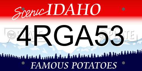4RGA53 Idaho License Plate