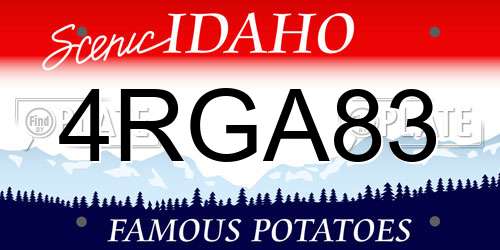 4RGA83 Idaho License Plate