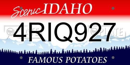 4RIQ927 Idaho License Plate