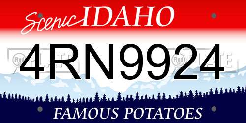 4RN9924 Idaho License Plate