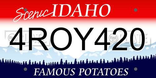 4ROY420 Idaho License Plate
