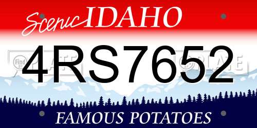 4RS7652 Idaho License Plate