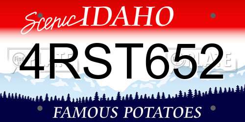 4RST652 Idaho License Plate