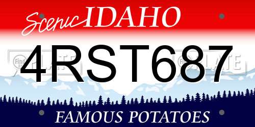 4RST687 Idaho License Plate