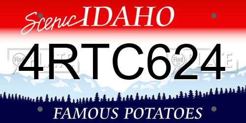4RTC624 Idaho License Plate