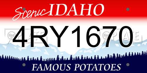 4RY1670 Idaho License Plate