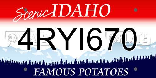 4RYI670 Idaho License Plate