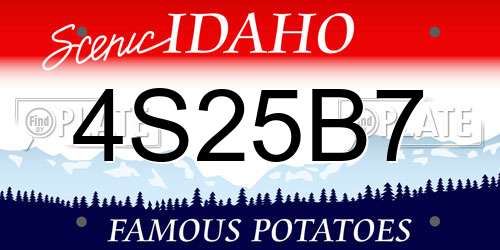4S25B7 Idaho License Plate