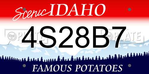 4S28B7 Idaho License Plate