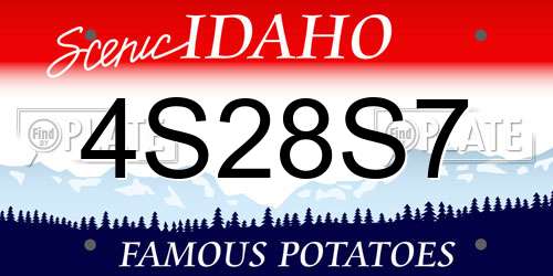 4S28S7 Idaho License Plate